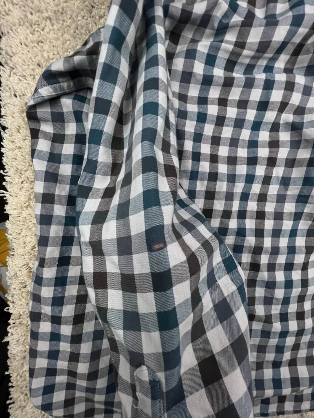 The North Face Button Up Shirt Men 2XL Gray Check Cotton Long Sleeve Lightweight